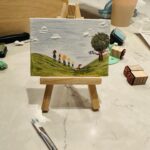 Amy Huberman Instagram - Dinky McDinker Dinkletons teeny tiny canvases and easels 🥹 I’ll just be here painting squinchy miniature paintings for the foreseeable. If not longer. I might even sit out on the road on a giant chair with my mini easel just painting scenes to confuse literally everyone. (Ps got these in Sostrene &Grene. I cannot.)