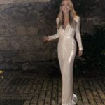 Amy Huberman Instagram - Just a standard Saturday night staring up and lolling at ceilings 👍 Dress: kindly sorted for the night by @nadinemerabi Glam @oslo_beauty Really awkward looking into the distance at nothing; model’s own.
