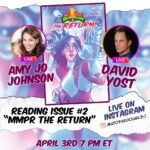Amy Jo Johnson Instagram - This is happening! Me and my pal @officialdavidyost reading issue #2 of #mmprthereturn next Wednesday April 3rd at 7 pm ET LIVE on my IG. Be there or be square. 😃💙🩷 #powerrangers @boom_studios