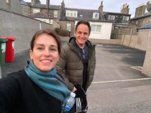 Amy Jo Johnson Instagram - Hanging with my pal @officialdavidyost in Scotland … see you soon @comicconscotlandaberdeen #friendsthatarefamily