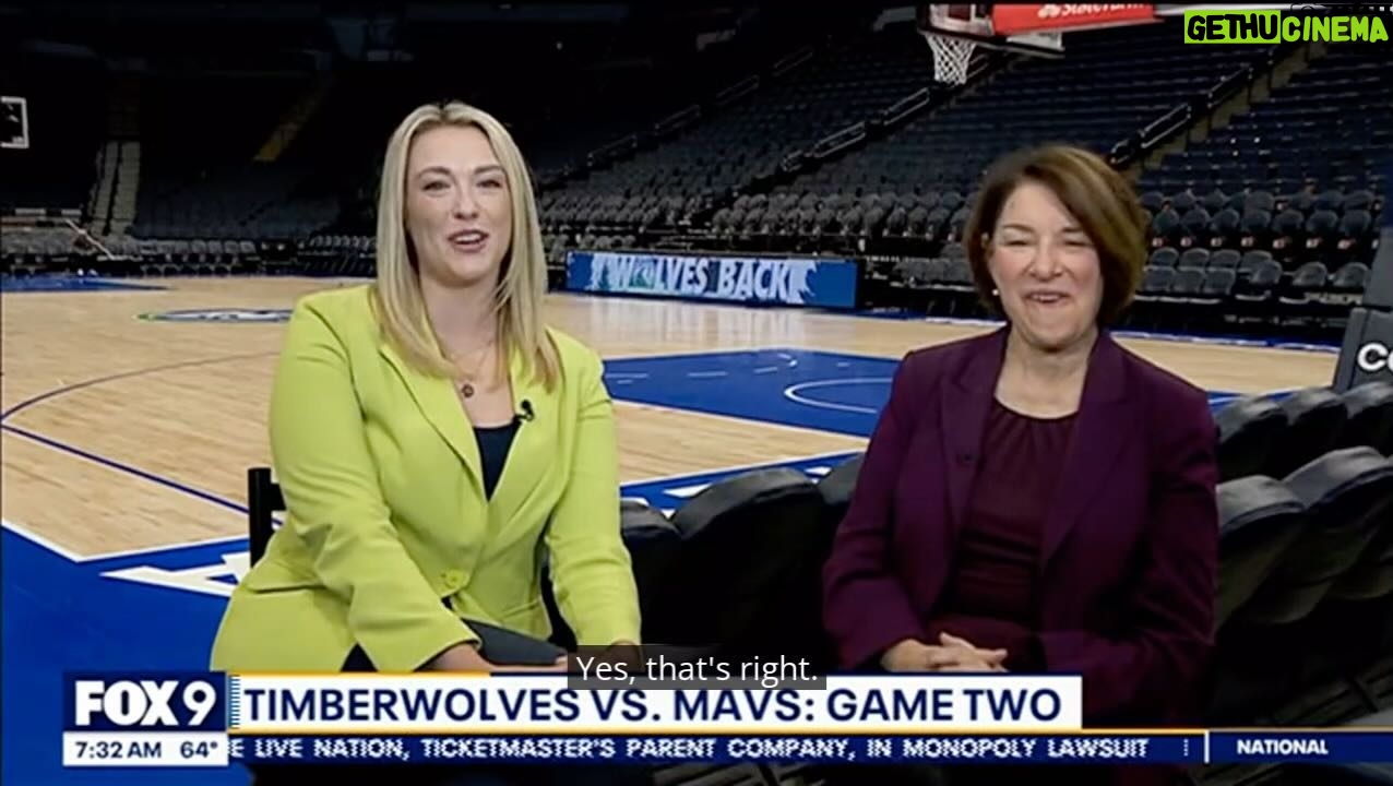 Amy Klobuchar Instagram - I was at the Target Center to talk with @fox9 about how the entire state of Minnesota has come together to cheer for this incredible Timberwolves team. We are ready for Game 2! Let’s Go Wolves!