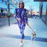 Amy Sherald Instagram - It’s warm, and we’re happy. ☺️🐶#augustwilsonthedog #teamunderbite #pekingesemıx #jackrussellmix #childrenofthesun 📸:@mr._pemberton 👖stylist💙: @laurenpreston