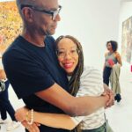 Amy Sherald Instagram - One of my favorite humans and favorite artists. Mark Bradford’s show You Don’t Have To Tell Me Twice Opened last night @hauserwirth and its epic. Art royalty @lornasimpson in the back ground #paintings #go #friends