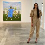 Amy Sherald Instagram - A Midsummer Afternoon Dream 🚲🌻☁️#gardensofinstagram #art #paintingoftheday #greengrass #sundayfunday #blackwomenmatter #amysherald #sunshineonacloudyday