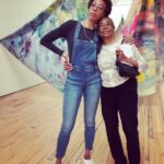 Amy Sherald Instagram - The Geraldine Sheraldine❤️💎❤️ at a @lafayette148ny shoot with me striking a pose #sagittariusmomsrock #neverlosthergroove #mothersday #amothersloveisforever