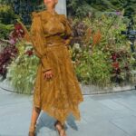 Amy Sherald Instagram - #NYFW with @ullajohnson she ALWAYS has me feeling myself 🥰 Stay sparkly my friends. ✨✨✨✨#ullajohnson #earthtones #newyorkfashionweek 📸: @laurenpreston