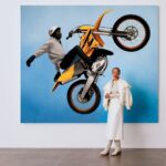 Amy Sherald Instagram - This diptych is my ode to Baltimore City and dirt bike culture everywhere. Cities around the country have aggressively moved to crack down on urban dirt biking. But the riders, predominantly people of color, are left with nowhere to go and no readily available options to ride. I hope in the future that municipalities will be able to leverage productive urban planning methodologies similar to what they have done to accommodate for bicycles, and skateboarders. Because for most of rider’s the choice to get on a bike is a choice to choose a positive path in life. Scroll to see some footage of @wheeliewayne and @chad__5 the day of our shoot. I remain in awe of their skillz. #baltimorecity #dirtbike #motorcycle Title: Deliverance 📸: @olivialifungula ✨