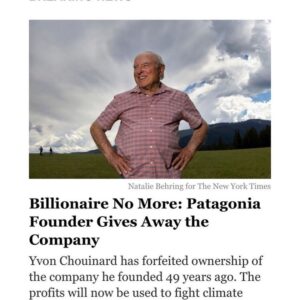 Amy Smart Instagram - Wow!!!! Just wow…. 🌍🌎🌏Repost from @howchangers
•
There are incredible people in the world. Thank you @patagonia @yvon.chouinard🌍🙏🏼
“Rather than selling the company or taking it public, Mr. Chouinard, his wife and two adult children have transferred their ownership of Patagonia, valued at about $3 billion, to a specially designed set of trusts and nonprofit organizations. They were created to preserve the company’s independence and ensure that all of its profits — some $100 million a year — are used to combat climate change and protect undeveloped land around the globe.” -@nytimes