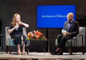 Ana Gasteyer Instagram - Tuesday Night Live 📺 

@AnaGasteyer ‘89, star of #AmericanAuto, came back to campus last week for a conversation with @nuschoolofcommunication Dean @epatrickjohnson.

Gasteyer, a former regular on @nbcsnl, spoke fondly of her time at Northwestern—including her stints in @meeow_comedy & @TheWaaMuShow.