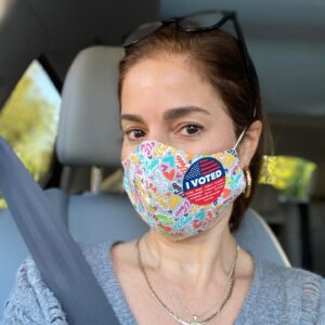 Ana Ortiz Instagram - That felt SO good!!! Loving my @themeanchick mask #vota #bidenharris2020❤️