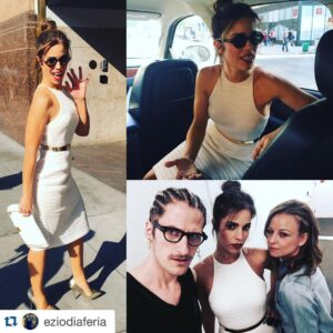 Ana Ortiz Instagram - What a day! #topknot #caughtinthemoment Thank you @elliatt for the great dress!  Photo cred: @eziodiaferia  Done for today!!!! #suchapleasure to work with @therealanaortiz #amazingwoman #goodenergies #funtoworkwith #brilliant #work #pressday #fashion #actrice #newyork #losangeles #deviousmaids #hairbyme @eziodiaferia #makeupby @makeupbyanely #greatteam #dreamteam @judycaseyinc @stylebookings