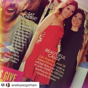 Ana Ortiz Instagram - #Repost @anellopezgorham  LOVE YOU ANEL!!!
・・・
Look at these two amazing women, featured in @people 's #celebsgiveback section! @americaferrera hosted The Stand For Kids  Gala benefitting The Orthopaedic Institute for Kids and @therealanaortiz served on the Honorary Committee. #oic #standforkidsgala #peoplemagazine