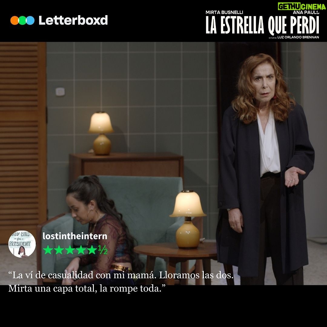 Ana Pauls Instagram - Muy felices con nuestra quinta semana en cartel, gracias por ir a ver la peli al cine. Acá les compartimos las reseñas que nos llegan a través de @letterboxd ❤️ LA ESTRELLA QUE PERDÍ Una película de @luzobrennan Protagonizada por Mirta Busnelli y Ana Pauls. ✨YA EN CINES! Con @mirtabusnelli @anitapauls @gustigarzon @susanavarelaatriz @ezequiel.asnaghi @merburgos_@fabianarenillas @ismestre @mar1908 @julietazapiola @urtizbereagonzalo @federold Una producción de: @caudillocine @cine.fervor @makeunit picnic producciones @diegoamson @fersalem @nana.prile @natalia.meta Distribuye: @cinetrenok Prensa: @silvanawaisberg Redes: @francolovisolo #LaEstrellaQuePerdi #LuzOrlandoBrennan #MirtaBusnelli #AnaPauls #CaudilloCine #CineFervor #MAkeUnit #PicnicProducciones #DiegoAmson #FerSalem #AldanaAprile #NataliaMeta #Cine #CineArgentino #Estreno
