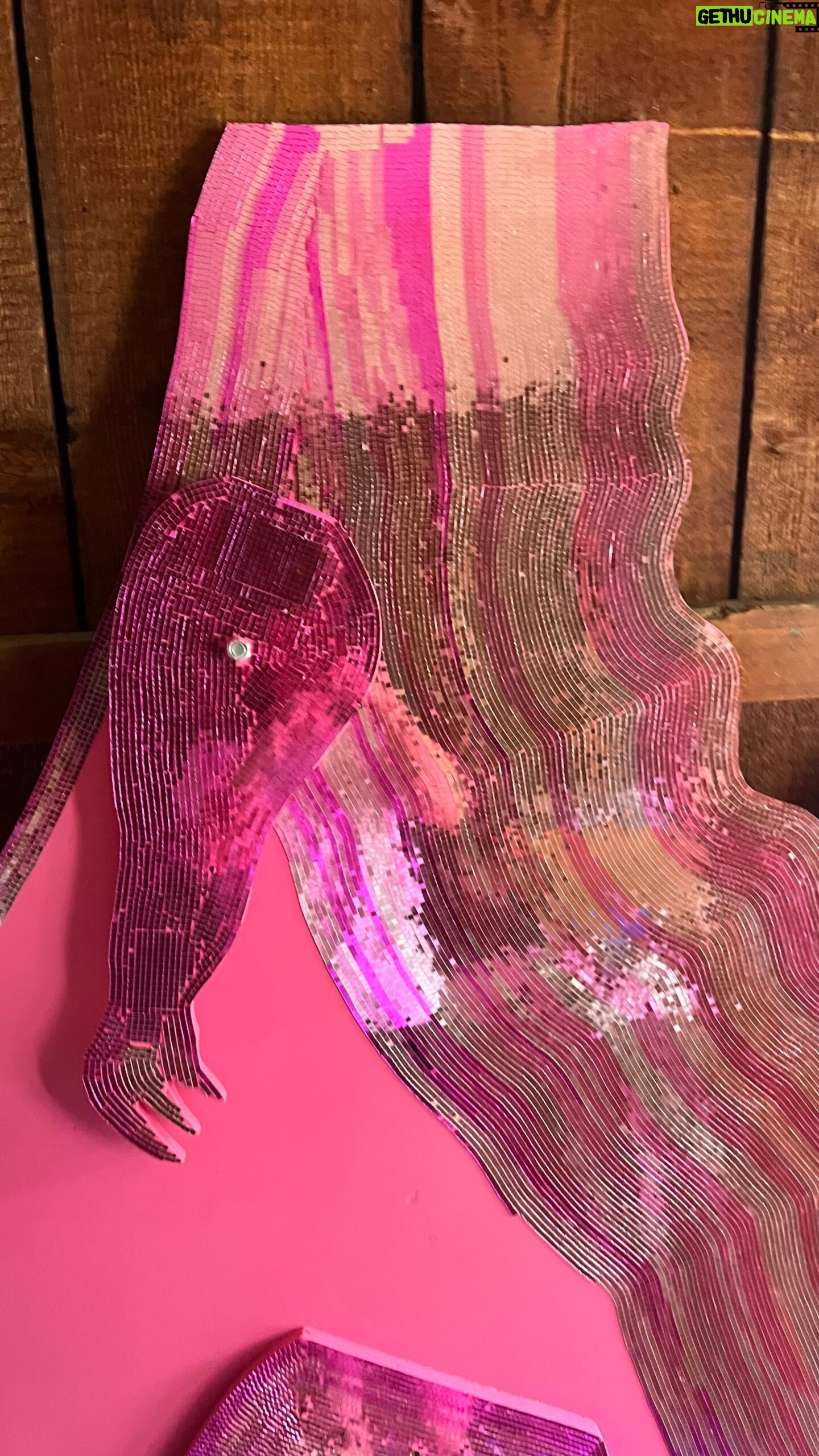 Anastasia Baranova Instagram - The #DinoDisco is coming. #LarrytheDinosaur at #burningman2023 #campyellowumbrella #burningmanart