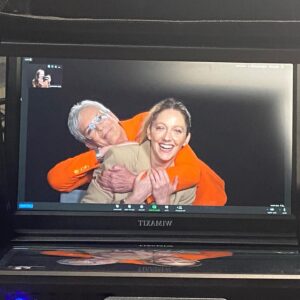 Andi Matichak Instagram - My cinematic family. Virtually for press and in the flesh on our last day of filming #HalloweenKills. 🧡🧡🧡