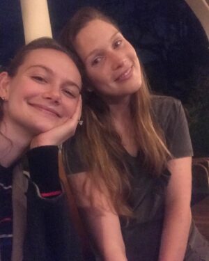 Andi Matichak Instagram - My bad ass B*^%# of a stunt double!!! Lydia Hand 🧡 @zillastunts 

Swipe for some unreal BTS of that epic stair fall she does in #HalloweenKills. Thanks for being the coolest and always taking care of me @zillastunts 🧡