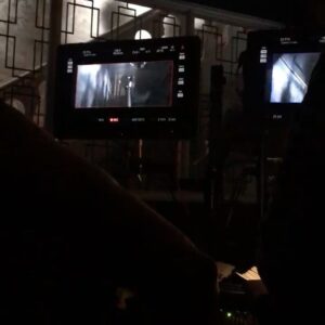 Andi Matichak Instagram - My bad ass B*^%# of a stunt double!!! Lydia Hand 🧡 @zillastunts 

Swipe for some unreal BTS of that epic stair fall she does in #HalloweenKills. Thanks for being the coolest and always taking care of me @zillastunts 🧡