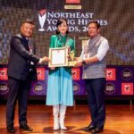Andrea Kevichusa Instagram - Elated to have had been a part of the panel discussion at Young Leaders Connect, 2022 by @northeastleadersconnect. Also, extremely grateful and honoured to have been presented the NE Young Heroes award by Sir @pemakhandu_bjp Hon’ble CM of Arunachal Pradesh, and Sir @karmaspaljor Editor-in-Chief @east.mojo. - Wearing @lovebirds.studio styled by @edwardlalrempuia.
