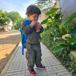 Andrea Quattrocchi Instagram - Bruno esperando para ir a lo de su abuela aprovechando que salio el🌞♥️ y secuencia exacta de cuando descubrio lo que llevaba para acompañar su meriendita y tomó ahi mismo🤣😅 @kampito.py