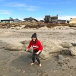 Andrea Savage Instagram - When your camera is a split second too early for ur awesome New Years leap in front of a large turtle made of sand and it looks like you are peeing, you know this year is gonna be a good one. #2021 #yesplease