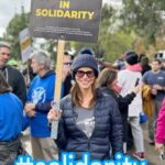 Andrea Savage Instagram - What an incredible turnout this morning to support ALL of our incredible crew as they begin their negotiations with the #amptp They were there for @sagaftra and @wgawest and now we stand in solidarity with them!! So proud to be representing @tusctogether #sagaftra #wga & @directorsguild today NOTHING MOVES WITHOUT THE CREW 💙@teamsters @iatse @liuna_local724 @l.i.n.d.s.a.y_d and all the others! #solidarity