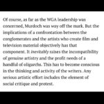 Andreja Pejić Instagram - Swipe left left for important words from Hong Jian of the @worldsocialistwebsite about the history of writer’s struggles and a union bureaucracy not on the side of it’s workforce, in this case the “Writer’s Guild Of America” (WGA) Why are we not taught this history in schools?