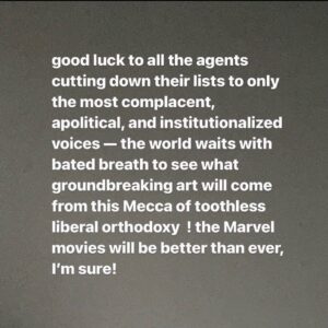 Andreja Pejić Instagram - I stand with @susansarandon @jennaortega @melissabarreram @rogerwaters 
Please swipe left for the part about “Mecca of toothless liberal orthodoxy” compliments of @diet_prada