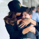 Angélica Celaya Instagram - Hasta que se cansen mis brazos Hasta que seas grande y no te pueda cargar más. Siempre serás mi niño Siempre te voy a proteger. Siempre te voy a decir a cada segundo lo tanto que te amo. I will always be your #MommaBear 💛 📸 @franciaraisa