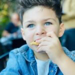 Angélica Celaya Instagram – “Blue-gray eyes they change with the color
Change with the sun, they run with the sight
Change with the wind but they’re always bright
Bright eyes blue denim” 💙 @angel_alessandro_garcia