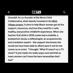 Angela Lewis Instagram - It’s Black Maternal Health Week and a huge thank you to @bet for chatting with me and highlighting @birthvillage_org! Thank you @mrmalcolmvee for a great discussion 🤎✨🤰🏾💐 Swipe thru for the highlights full convo in my ↖️ #blackmaternalhealthweek