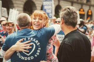 Angela Rayner Instagram - 40 years ago Terry Higgins became one of the first people to die from AIDS-related illnesses. 

Proud to march again with old friends in his memory - and to mark four decades of @thtorguk supporting people affected by HIV.

#pride #pride🌈 #loveislove 
#aids #hiv