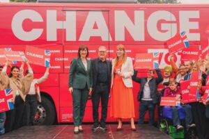 Angela Rayner Instagram - We’ve powered up the battle bus.

Now Labour’s ready to power up Britain.

It’s time for change. 🌹
