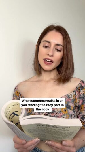 Angela Petruzziello Instagram - But it always comes out of literally nowhere though. 

Follow to see me be more awkward. If that’s possible. 

#comedyskit #comedyskits #reelskit #igskit #funny #pov #reels #books #actress #acting