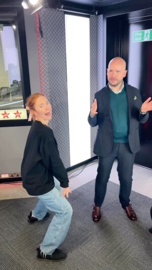 Angela Scanlon Instagram - Tom Allen and Angela Scanlon together is a vibe ✨

They’ll get even more in sync next Sunday… and then every Sunday after that 🎉

Listen to Angela Scanlon’s breakfast show from 7am and stay for Tom Allen from 10am on Virgin Radio UK 📻

@angelascanlon @tomindeed #germanrap #trending #angelascanlon #tomallen #virginradiouk