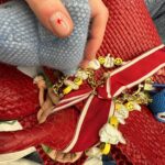 Angela Scanlon Instagram – The Unexpected Red Theory! It’s a thing apparently & sublimely or otherwise it’s been sticky. 

1. A shiny red car I dream of and bag with charms 
2. @myfrkl Pixelated heart 
3. A red den 
4. @tonygreen_illustration 🤠 cowboy hat (currently framing with red bobbles)
5. Old sunnies @maxandco (scrunchie @wearetbco )
6. Dorothy shoes 
7. @virginradiouk lift and Latin toes 
8. Red fringe 👀
9. Red dots @14_day_manicure @secretspauk 
10. Woman with travel blender 

Is it a thing?!