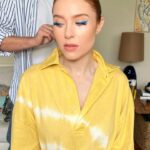 Angela Scanlon Instagram - You often ask about my slap and I was filming yesterday & remembered to get a full list for my fellow “see throughs”…. It’s not my everyday face but if you’re into something a little more “done” or want to try a coloured line (surprisingly low maintenance) save this for later or send it to your redheads 😂 Swipe for a swishy pony by @mauriceflynn & some excellent camera work - @shiseido Synchro Skin Self Refreshing Foundation in “Opal” - @narsissist Creamy concealer in “Chantilly” - @hudabeauty Tantour in “Fair” - @merit Highlighting Balm - Day Glow in “Rose Gold” - @charlottetilbury matte beauty blush wand in “Pillow Talk Peach Pop” - @eylureofficial 2/3 length lashes - Mascara @esteelauderuk Turbo Lash High Powered Volume and Length. - Blue liner @danessamyricksbeauty Colourfix in “Beach” Want more of this….