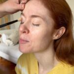 Angela Scanlon Instagram - You often ask about my slap and I was filming yesterday & remembered to get a full list for my fellow “see throughs”…. It’s not my everyday face but if you’re into something a little more “done” or want to try a coloured line (surprisingly low maintenance) save this for later or send it to your redheads 😂 Swipe for a swishy pony by @mauriceflynn & some excellent camera work - @shiseido Synchro Skin Self Refreshing Foundation in “Opal” - @narsissist Creamy concealer in “Chantilly” - @hudabeauty Tantour in “Fair” - @merit Highlighting Balm - Day Glow in “Rose Gold” - @charlottetilbury matte beauty blush wand in “Pillow Talk Peach Pop” - @eylureofficial 2/3 length lashes - Mascara @esteelauderuk Turbo Lash High Powered Volume and Length. - Blue liner @danessamyricksbeauty Colourfix in “Beach” Want more of this….