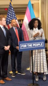 Angelica Ross Instagram - We are a reflection of our environment. Who are you in these crucial moments. What will you allow and what will you stand up for? “Stop looking for someone to blame and take responsibility for your country, because it belongs to all of us.” #TBT #capitolhill With @repjeffries @speakerpelosi @ayannapressley @repjohnlewis whose legacy continues to inspire me.