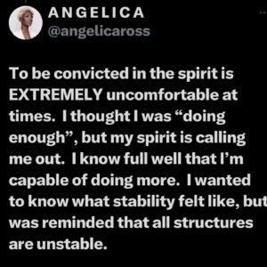 Angelica Ross Instagram - I’m ready. [SWIPE]

What you are witnessing with me is a “conviction in the spirit” where I am being called to a higher standard of accountability by the vows I have taken and profound inner shift we Buddhist call #HumanRevolution

To be convicted in the spirit is EXTREMELY uncomfortable at times.  I thought I was “doing enough”, but my spirit is calling me out.  I know full well that I’m capable of doing more.  I wanted to know what stability felt like, but was reminded that all structures are unstable.

I also learned that my gained privileges could shield my eyes and my mind from needing to worry about things that were “not my problem” if that’s what I wanted.  I don’t want that. I won’t look away, I won’t be silent.

Photo by @gersonlopes_photographer 
Hair by @brandon_yourstylist 
Makeup by @markquirimit