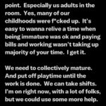 Angelica Ross Instagram – When I was young my parents would make us do our homework before we could play.  So many folks online never had that and it shows.  All some of y’all want do is joke, dance, get high, watch porn, and covet other peoples lives on social media.  Listen everything in moderation, BUT…

You have to be serious at some point.  Especially us adults in the room.  Yes, many of our childhoods were f*cked up.  It’s easy to wanna relive a time when being immature was ok and paying bills and working wasn’t taking up majority of your time.  I get it. 

We need to collectively mature.  And put off playtime until the work is done.  We can take shifts.  I’m on right now, with a lot of folks, but we could use some more help.  #ceasefirenow #freecongo🇨🇩 #freepalestine #tigrayfamine #genocidejoe #yemen #warcriminal #istandwithpalestine #istandwithsouthafrica #vote #democracy #unitednations #HumanRights #NMRK #WorldPeace