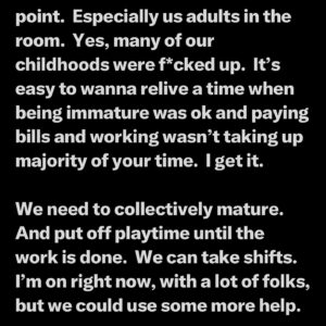 Angelica Ross Instagram - When I was young my parents would make us do our homework before we could play.  So many folks online never had that and it shows.  All some of y’all want do is joke, dance, get high, watch porn, and covet other peoples lives on social media.  Listen everything in moderation, BUT…

You have to be serious at some point.  Especially us adults in the room.  Yes, many of our childhoods were f*cked up.  It’s easy to wanna relive a time when being immature was ok and paying bills and working wasn’t taking up majority of your time.  I get it. 

We need to collectively mature.  And put off playtime until the work is done.  We can take shifts.  I’m on right now, with a lot of folks, but we could use some more help.  #ceasefirenow #freecongo🇨🇩 #freepalestine #tigrayfamine #genocidejoe #yemen #warcriminal #istandwithpalestine #istandwithsouthafrica #vote #democracy #unitednations #HumanRights #NMRK #WorldPeace