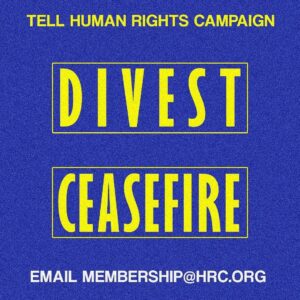 Angelica Ross Instagram - Email @humanrightscampaign to demand they divest from genocide, call for an immediate and permanent ceasefire in Gaza, and remind them that there is no queer liberation for some without queer liberation for all! 🏳️‍🌈🏳️‍⚧️

Sample email text below 👇 

As a member of the queer community and an advocate for human rights, I am deeply concerned about your ties to weapons manufacturers and your silence on the international call for a ceasefire in Gaza. 

I urge HRC to reconsider those ties and to call for a ceasefire, divest from companies engaged in apartheid and genocide, and uphold HRC’s own principles of equality and justice.

The LGBTQ  community’s struggle for justice and equality parallels the Palestinian struggle for liberation. It is our duty as queer people to stand for the humanity of LGBTQ  Palestinians, who are being massacred in Israeli airstrikes regardless of gender or sexuality. 

By standing against oppression, advocating for peace, and recognizing the humanity of all Palestinians, HRC will be standing on the side of oppressed queer people worldwide in the struggle for true equality.