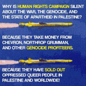 Angelica Ross Instagram - Email @humanrightscampaign to demand they divest from genocide, call for an immediate and permanent ceasefire in Gaza, and remind them that there is no queer liberation for some without queer liberation for all! 🏳️‍🌈🏳️‍⚧️

Sample email text below 👇 

As a member of the queer community and an advocate for human rights, I am deeply concerned about your ties to weapons manufacturers and your silence on the international call for a ceasefire in Gaza. 

I urge HRC to reconsider those ties and to call for a ceasefire, divest from companies engaged in apartheid and genocide, and uphold HRC’s own principles of equality and justice.

The LGBTQ  community’s struggle for justice and equality parallels the Palestinian struggle for liberation. It is our duty as queer people to stand for the humanity of LGBTQ  Palestinians, who are being massacred in Israeli airstrikes regardless of gender or sexuality. 

By standing against oppression, advocating for peace, and recognizing the humanity of all Palestinians, HRC will be standing on the side of oppressed queer people worldwide in the struggle for true equality.