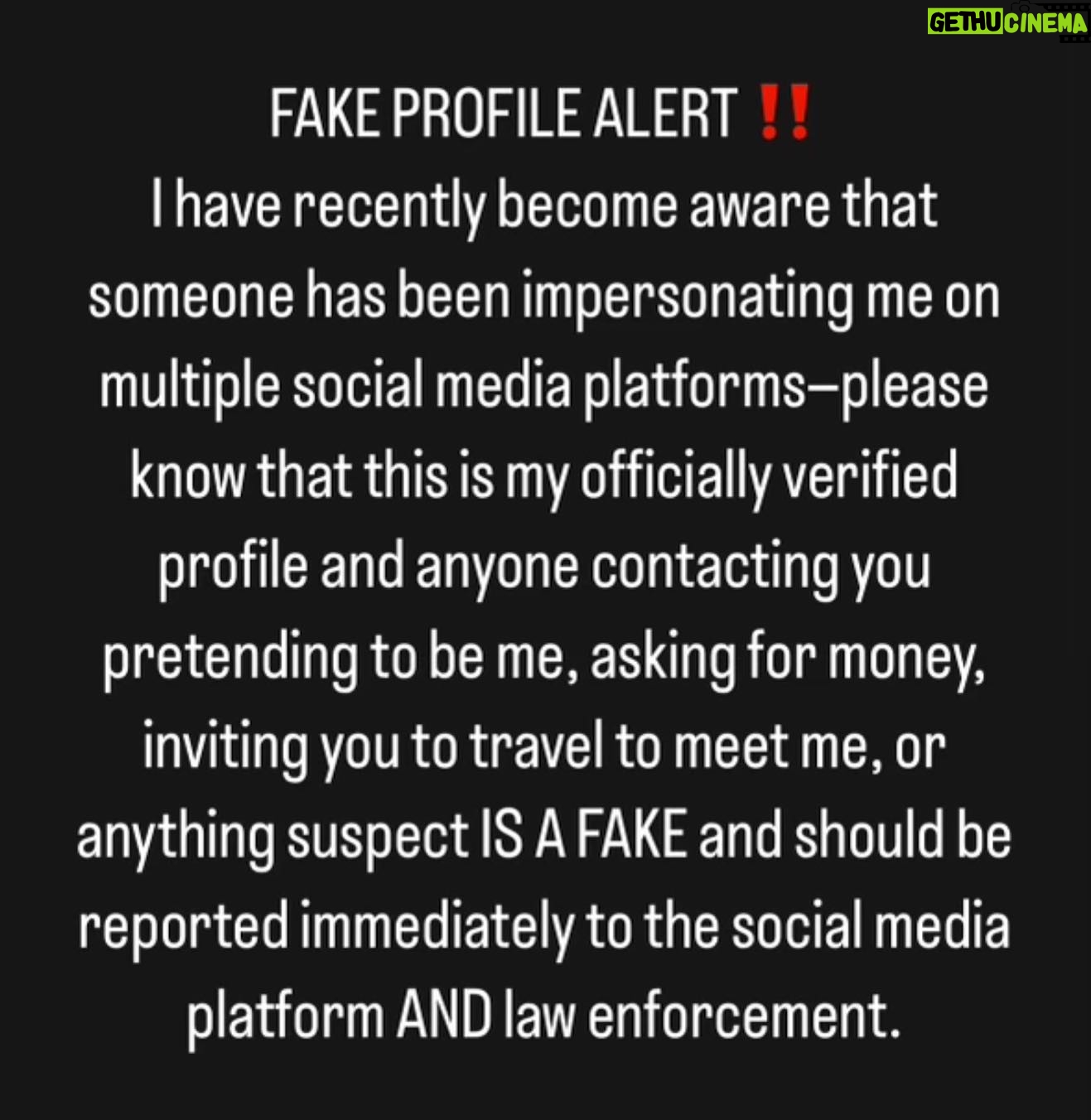 Angie Harmon Instagram - If you are being contacted, IN ANY WAY, by anyone that says they are me please ignore, BLOCK & report IMMEDIATELY.