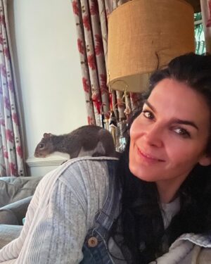 Angie Harmon Instagram - Saturday Squirrel Snuggles 

& kisses 😘 😂🐿️❤️😘

#blessed #grateful #squirrel #snuggle #squirrelmom #love