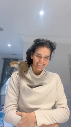 Angie Harmon Instagram - Please excuse everything about this post… except the squirrel. He’s PERFECT. 😂🤣😂🤷🏻‍♀️

#blessed #grateful #squirrel #squirrelmom #zoomies