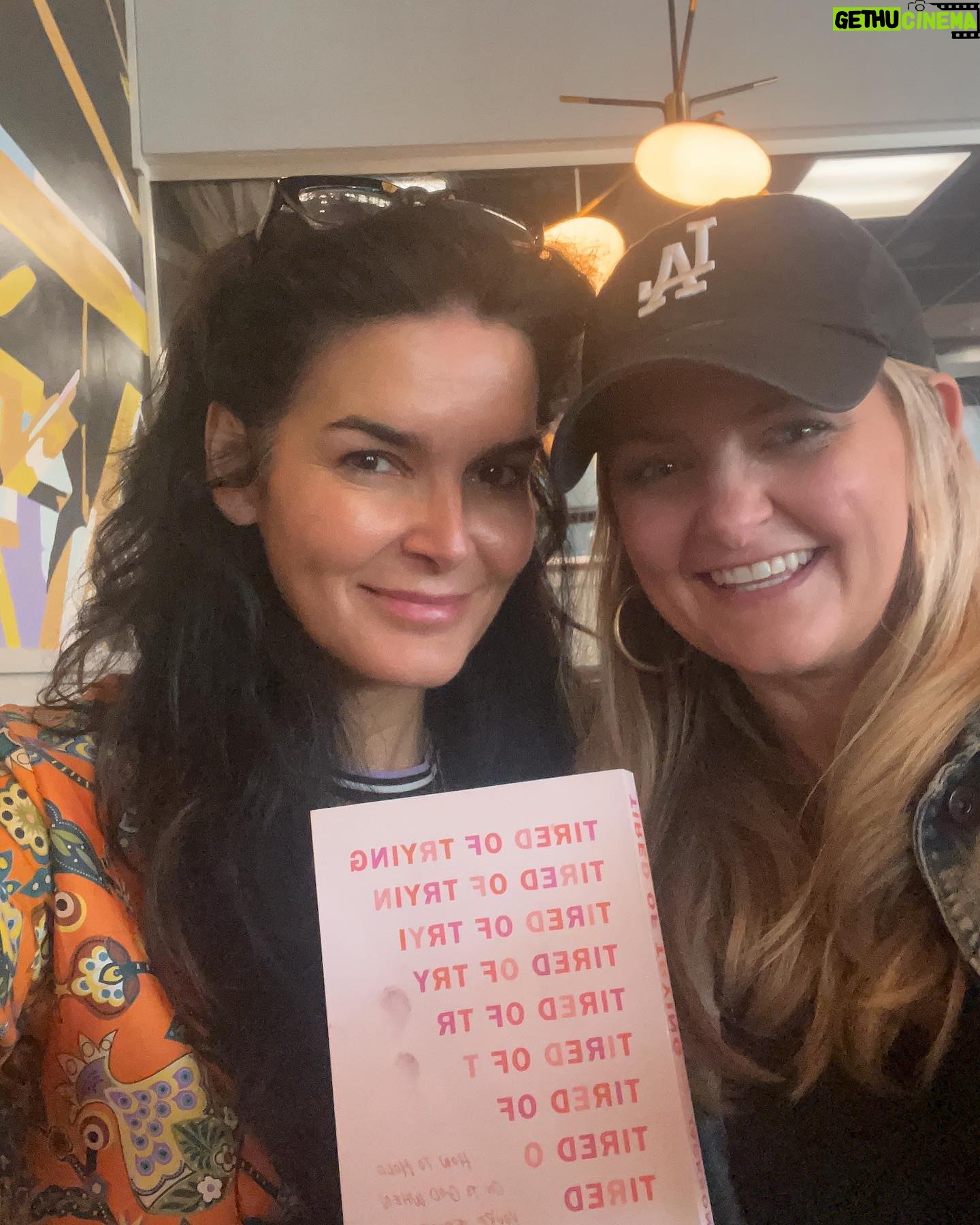 Angie Harmon Instagram - Just met with this brilliant woman/mom/author. Please excuse my puffy face because the second I saw her I just started bawling. If you have ever looked up at the sky and said “Really?“ then this book is for you. This woman and this book have come into my life at such a poignant time. There are no such things as coincidences… New and wonderful things to come! Stay tuned! #blessed #grateful #newfriends #tiredoftrying @ashley.morgan.jackson you are a true gift from above!