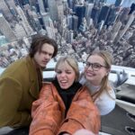Angourie Rice Instagram - Empire State Building! Lighting up pink for @girlsinc 💕 outfit: @theory__ glasses: prescription :) styling: @sarahslutsky makeup: @katrinakleinmakeup hair: @claraleopard