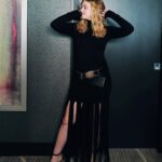 Angourie Rice Instagram - in: chunky belts. also in: leg hair 😘 makeup: @katrinakleinmakeup hair: @claraleopard styling: @sarahslutsky dress and belt: @michaelkors shoes: @manoloblahnik jewellery: @christinacarusostyle @ladygreyjewelry @megamegaprojects