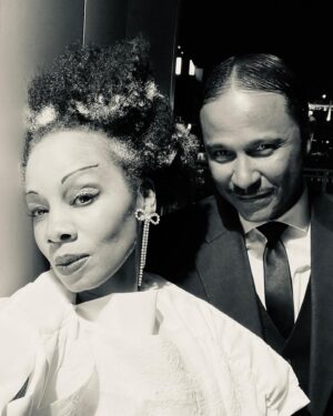 Anika Noni Rose Instagram - The Bride of Frankenstein steppin out with her side piece, Gomez.

Happy Halloween!🎃 

#BrideOfFrankenstein #Gomez #Noir #Halloween
